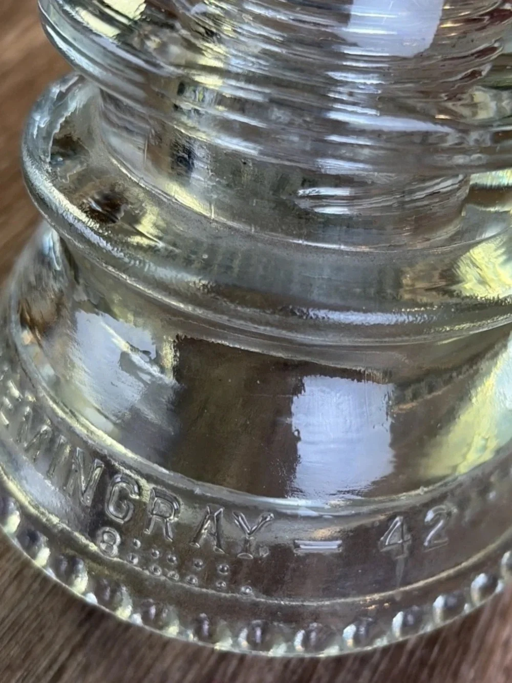 Set of 2 Hemingray 42 Clear Electric Glass Insulator Made In USA
